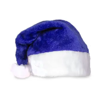 Royal Blue Stylish Fluffy Fur Christmas Plush Santa Hat 1 Case of 72 pcs