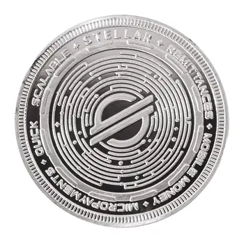 XLM Stellar Blockchain Crypto Silver Plated Souvenir Coin