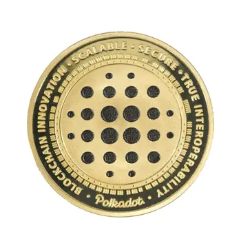 Polkadot Blockchain Crypto Gold Plated Coin