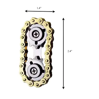 Gold Bike Chains Fidget Toy Spinner
