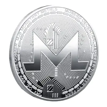 Monero Blockchain Crypto Silver Plated Coin