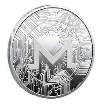 Monero Blockchain Crypto Silver Plated Coin