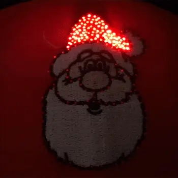 Santa Claus Flashing Fiber Optic Cap