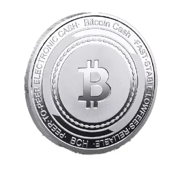 Silver Plated Bitcoin Coin Cash BCH Crypto Commemorative Cryptochips