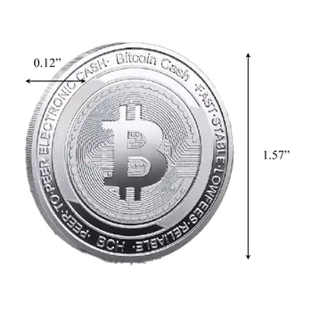 Silver Plated Bitcoin Coin Cash BCH Crypto Commemorative Cryptochips