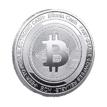 Silver Plated Bitcoin Coin Cash BCH Crypto Commemorative Cryptochips