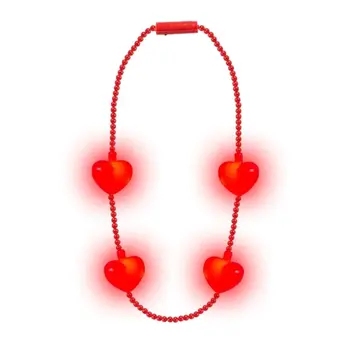 Pack of 24 Light Up 4 Red Charms Beaded Necklace