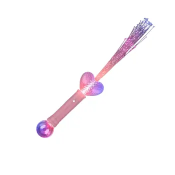 Light Up Fiber Optic Heart Wand with Prism Ball