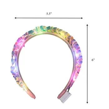 Light Up LED Iridescent Braid Headband