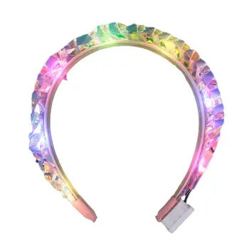 Light Up LED Iridescent Braid Headband