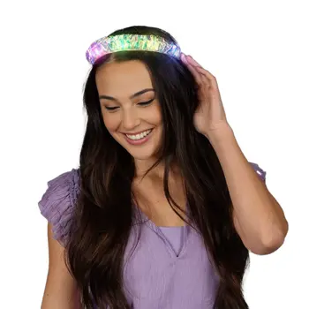 Light Up LED Iridescent Braid Headband