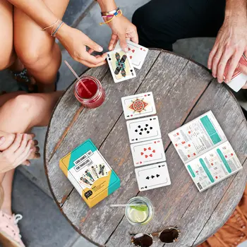 Card Game Box Set - Book Card Games For Travelers and Two Decks