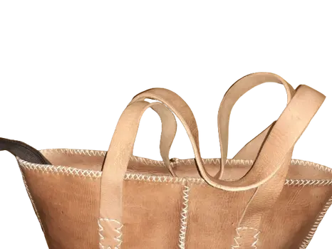 Bolso Mujer  Vacuno hilo blanco Mediano