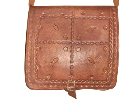 Bolso cuadrado vacuno calado