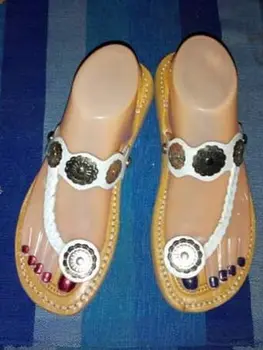Sandalias de monedas beige/blanco