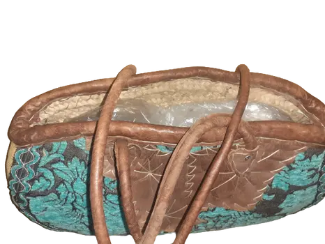 Bolso capazo ovalado de tela