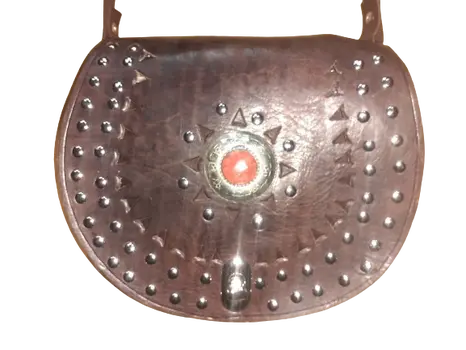 Bolso redondo vacuno piedra