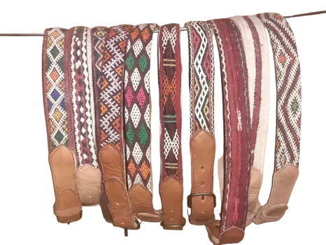 Cinturón de cuero con Kilim