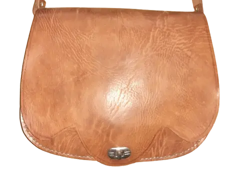 Bolso redondo liso beige vacuno Tira/click