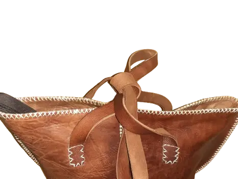 Bolso Mujer  Vacuno hilo blanco Mediano