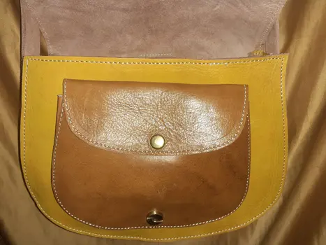 Bolso redondo Iman Fez combinado/doble color. Tamaño Grande