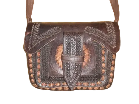 Bolso labrado vacuno tira Mediano