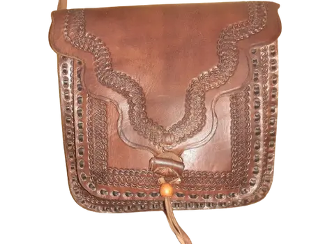 Bolso cuadrado labrado vacuno
