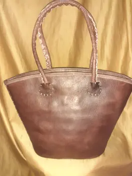 Bolso Vacuno asa hilo blanco