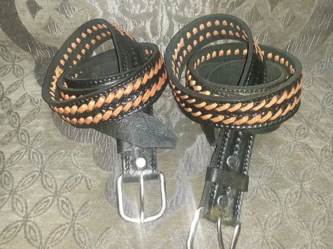 Cinturón doble trenza combinada