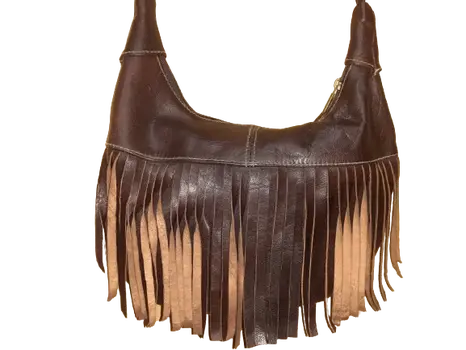 Bolso media luna flecos