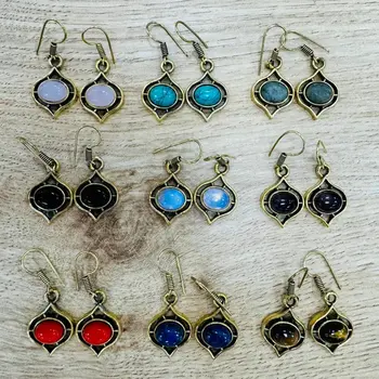 Pendientes de plata de colores