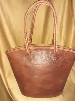 Bolso Vacuno asa hilo blanco