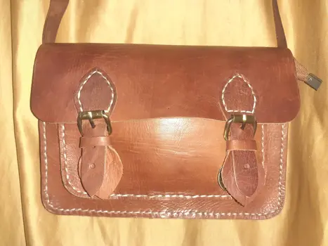 Bolso rectangular  vacuno doble automático