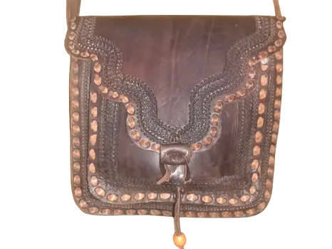 Bolso cuadrado labrado vacuno