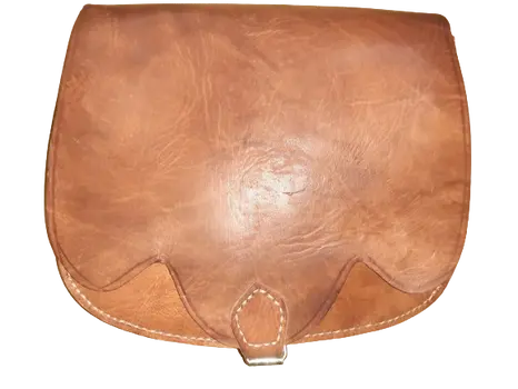 Bolso redondo liso beige vacuno Tira/click