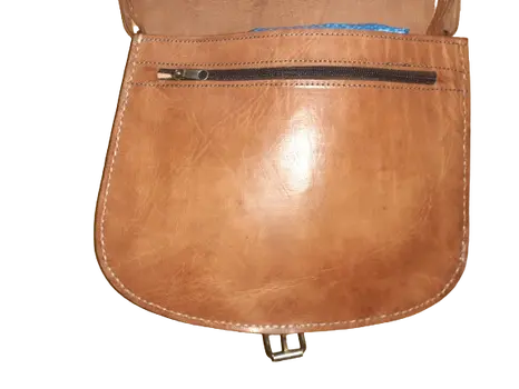 Bolso redondo liso beige vacuno Tira/click