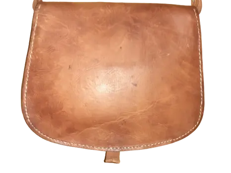 Bolso redondo liso beige vacuno Tira/click