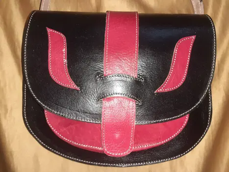 Bolso redondo Iman Fez combinado/doble color. Tamaño Grande