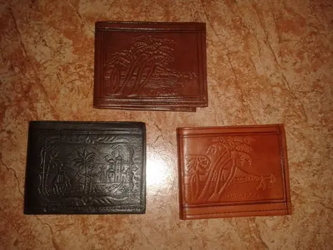 Cartera de cuero hombre labrada