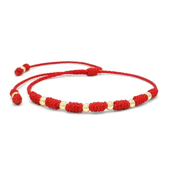 Pulsera de 7 nudos roja y negra