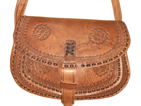 Bolso Redondo labrado Aro