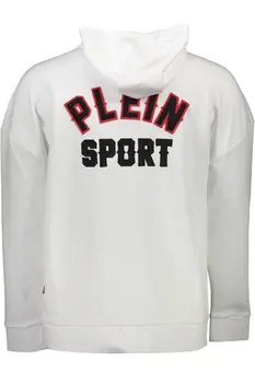 PLEIN SPORT SWEATSHIRT WITH ZIP MAN WHITE
