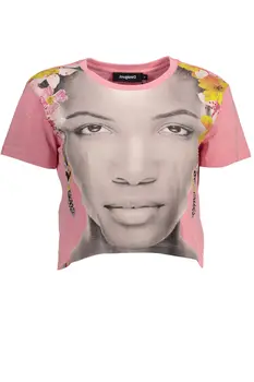 DESIGUAL WOMEN'S SHORT SLEEVE T-SHIRT PINK