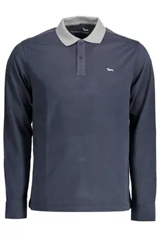 HARMONT & BLAINE MEN'S BLUE LONG SLEEVE POLO SHIRT