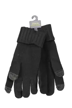 RALPH LAUREN MEN'S BLACK GLOVES