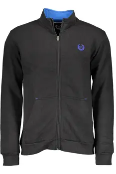 GIAN MARCO VENTURI MEN'S BLACK SWEATSHIRT WITH ZIP