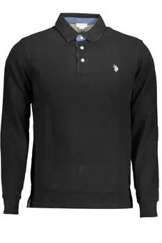 US POLO MEN'S LONG SLEEVED POLO BLACK