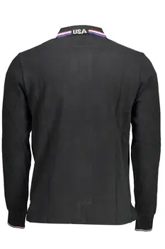 US POLO MEN'S LONG SLEEVED POLO BLACK
