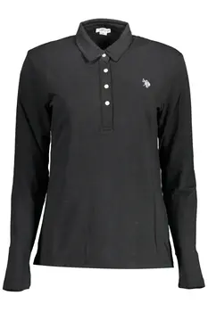 US POLO BLACK WOMEN'S LONG SLEEVED POLO SHIRT