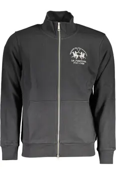 LA MARTINA MEN'S BLACK ZIPPED SWEATSHIRT